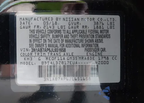 2018 Nissan Sentra Sv из США, поврежденный, VIN 3N1AB7AP6JL651658